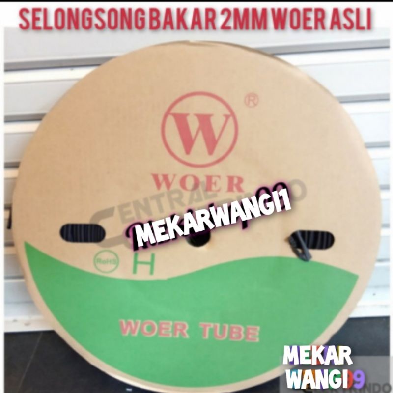 Selongsong bakar 2mm panjang 200meter merk WOER asli 100% Black