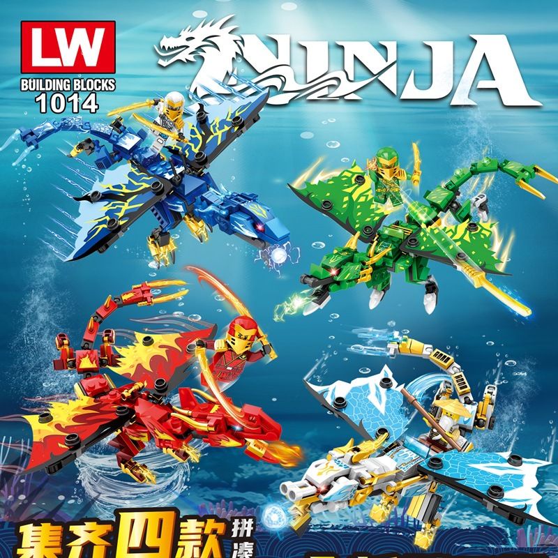 [BEST SELLER] lego ninjago dragon naga besar + sayap + figure ninja robot LW1014 superhero avengers 