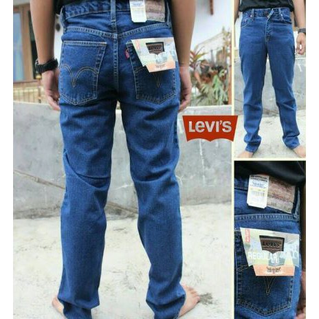  CELANA  JEANS  PANJANG PRIA WARNA  BIRU  GELAP  STANDAR 