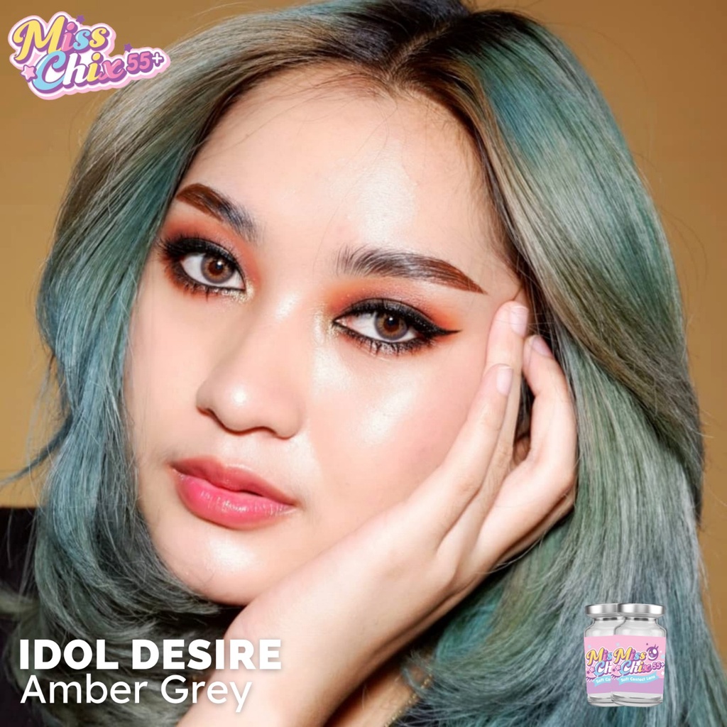 Softlens MISSCHIX DESIRE AMBER GRAY Normal hingga Minus -8.00
