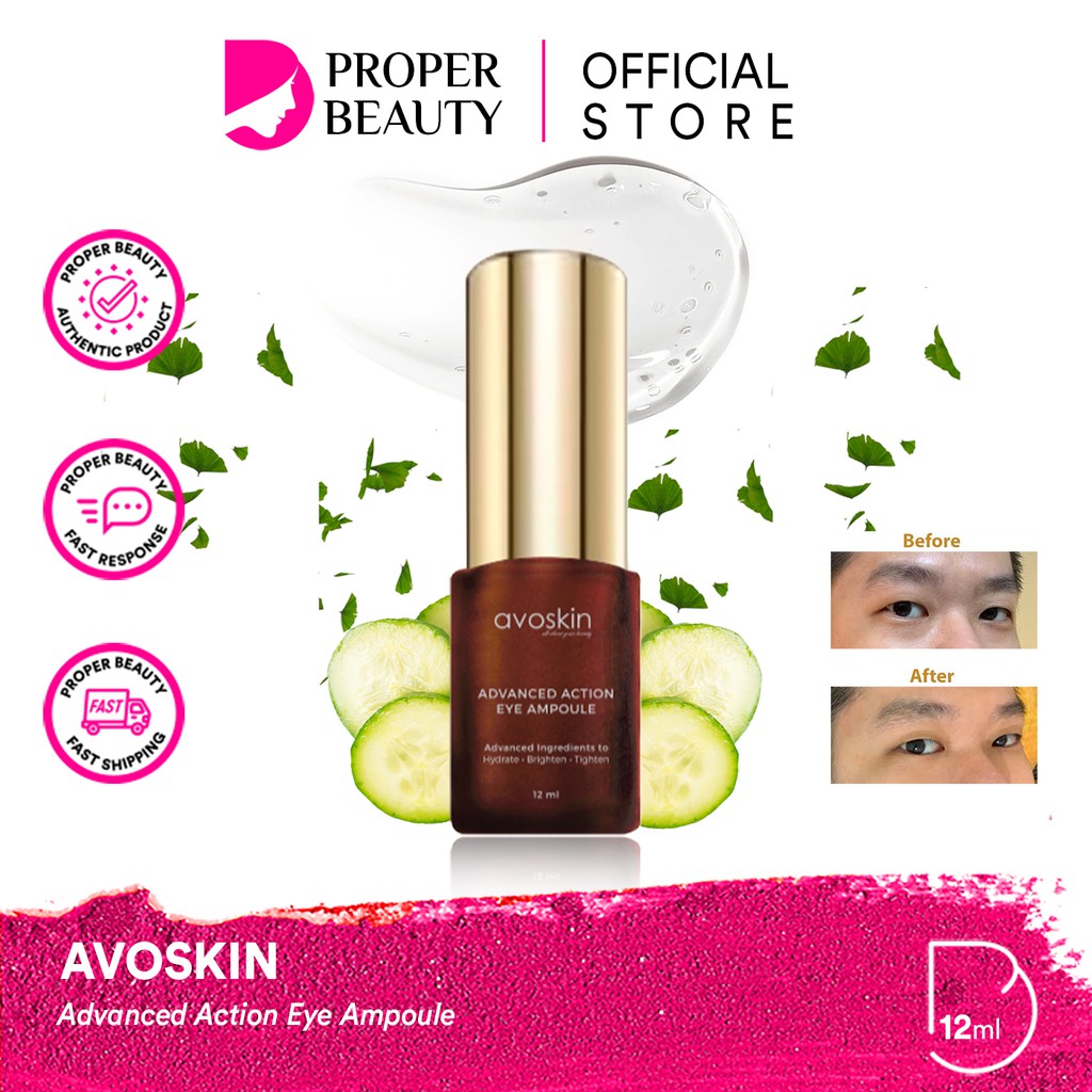 AVOSKIN Advanced Action Eye Ampoule Indonesia / Avo Skin / Niacinamide Serum Toner Retinol Cream AHA