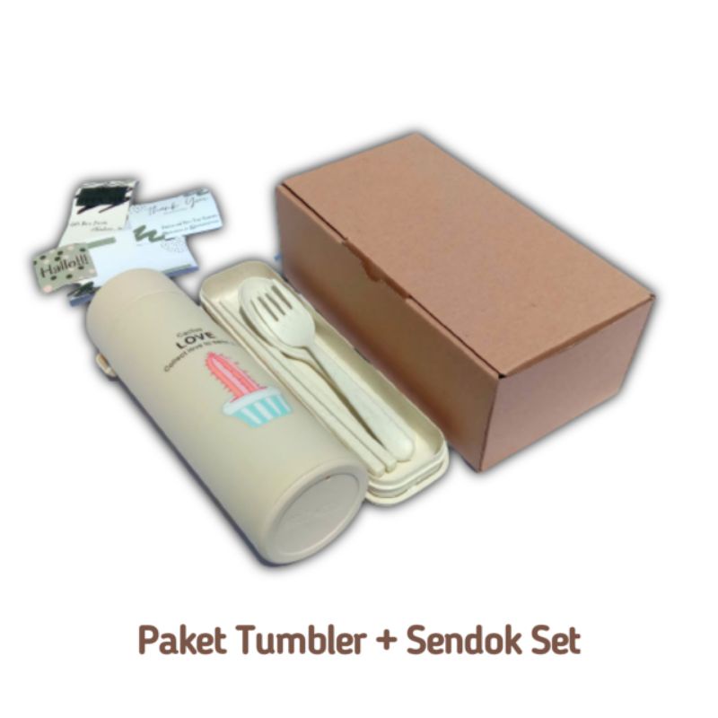 BEST SELLER !!! SOUVENIR | Hampers kado cewek, kado cowok, kado ulangtahun, kado wisuda, kado pernikahan tumbler botol minum sendok set