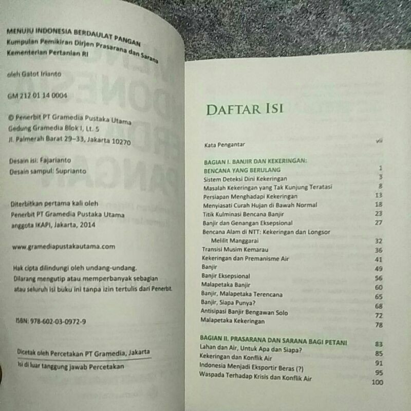 Buku Menuju Indonesia Berdaulat Pangan Gatot Irianto Padi Tepung Singkong Bumbu Beras Gramedia Shopee Indonesia