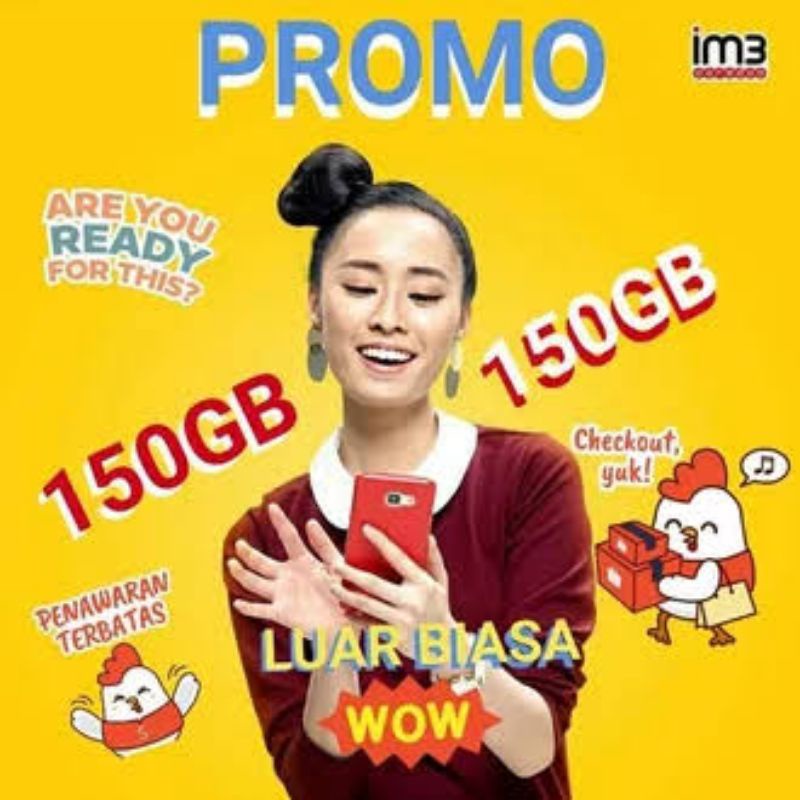 Kuota indosat 100gb 150gb full 24 jam kuota utama 30 hari