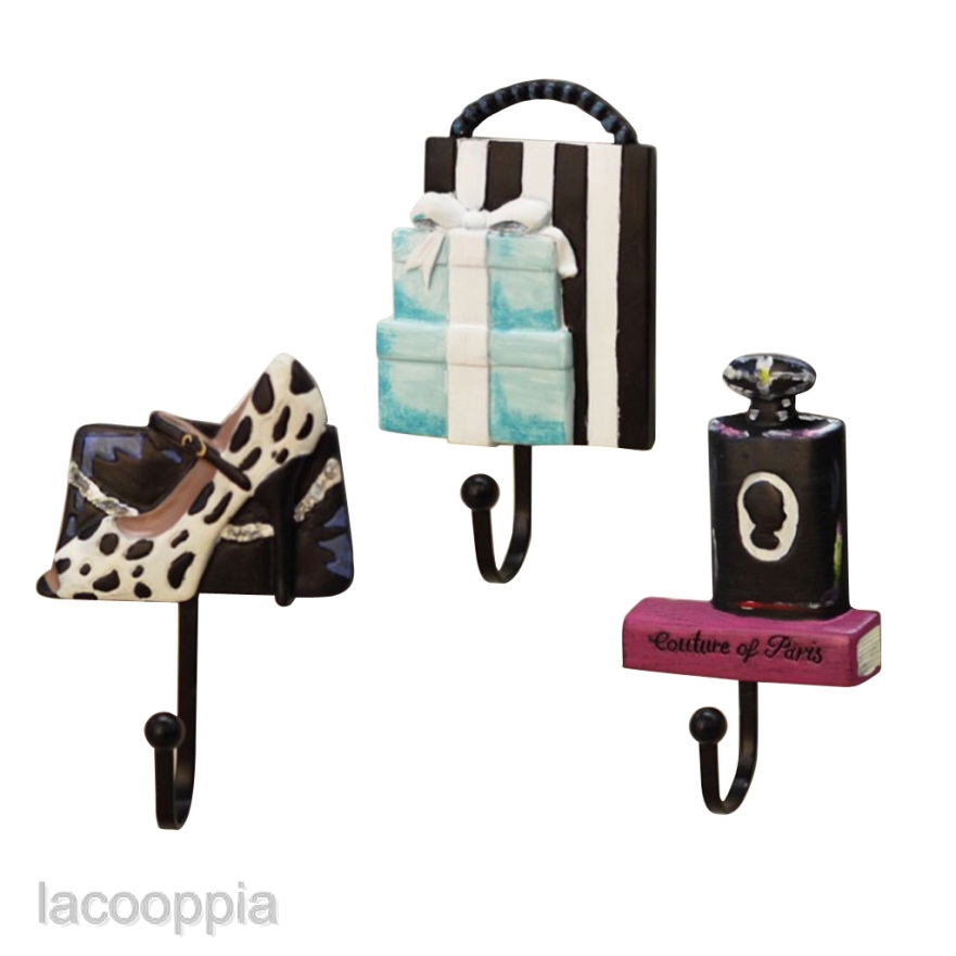 Lacooppia 3pcs Set Resin Key Hook Bag Hanger Coat Rack Wall Mount Home Decor Shopee Indonesia