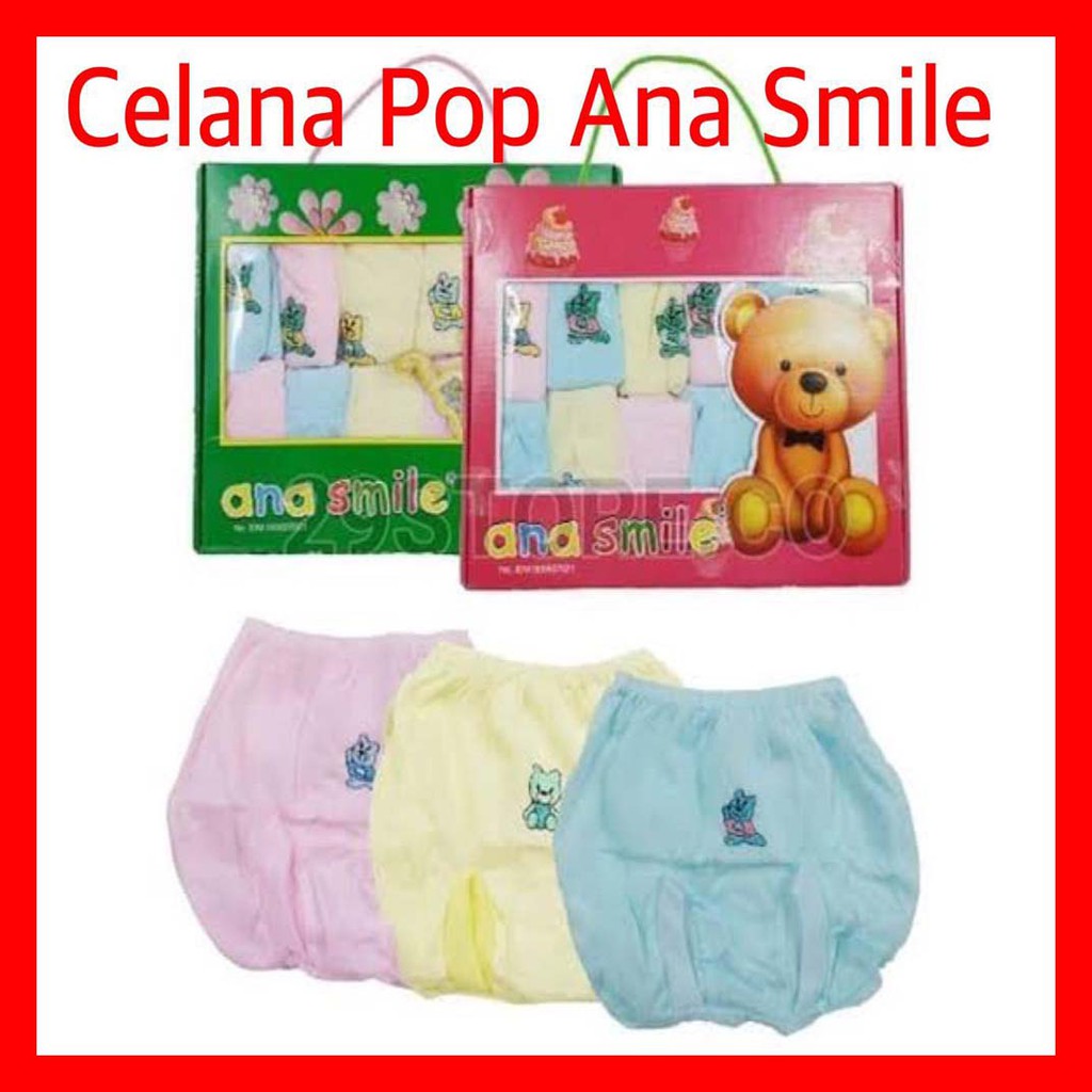 Celana Pop Bayi Murah Kemasan Box Tas 1 lusin (12 pcs) Paket Kado Bayi Mumer