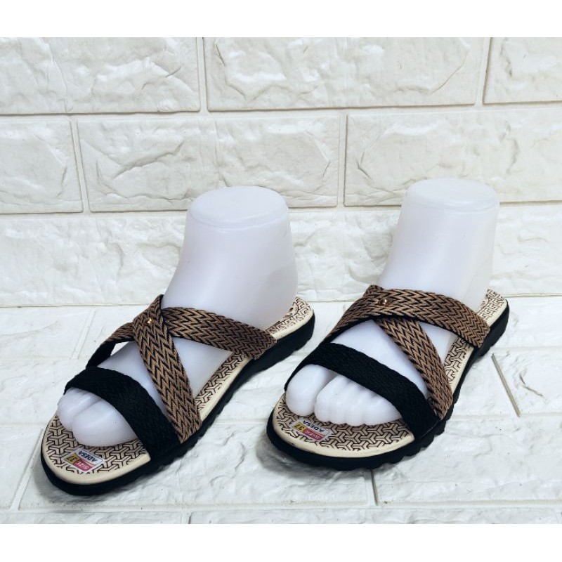 Sendal Selop Cewek Sandal Slop Wanita Model Silang Murah Tebaru