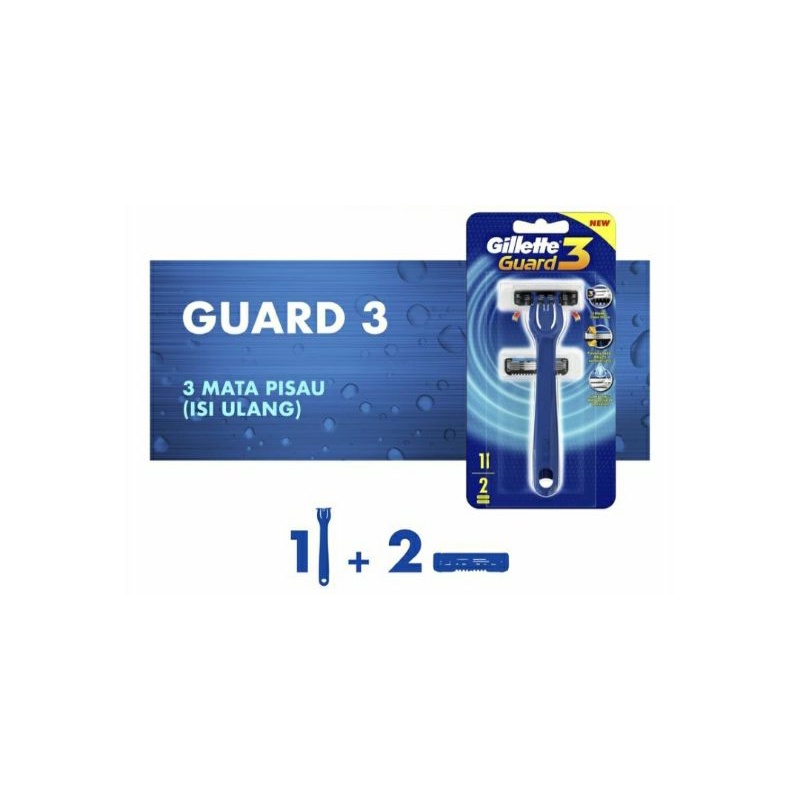 Gillette Guard 3 Razor + Cartridge 1'S