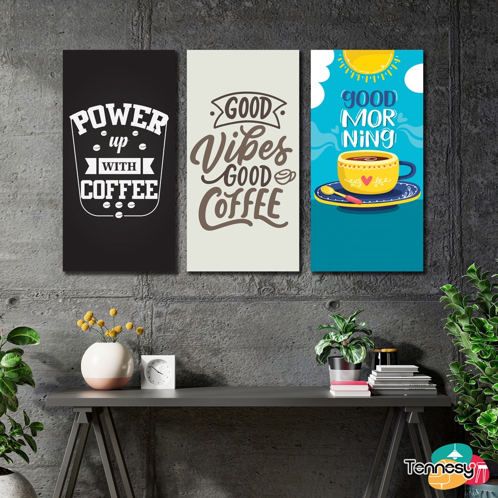 TENNESY HIASAN DINDING COFFEE QUOTE KOPI KAFE 10x20CM WALL DECOR PAJANGAN KAYU POSTER DEKORASI DINDING CAFE RUMAH KAMAR TIDUR