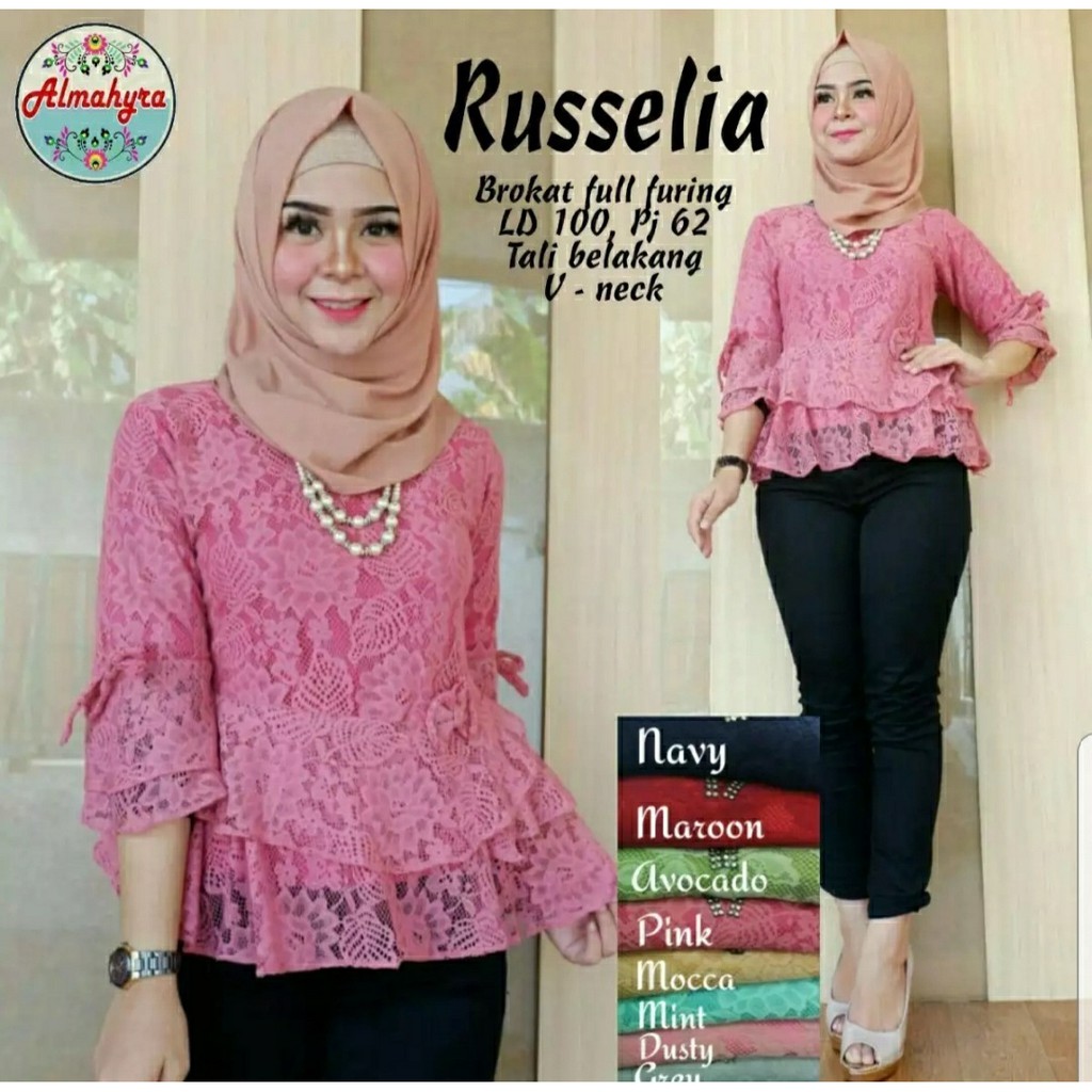 Rose Lace Blouse Atasan Brukat Wanita