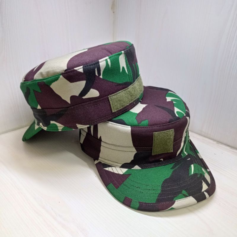 topi pet pdl Sritek bahan velbet /topi pet comando TNI AD