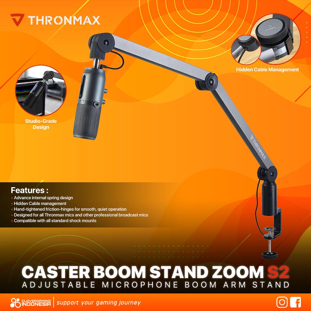 Thronmax Caster Boom Arm Stand S2 - Zoom S2 Microphone Arm Stand