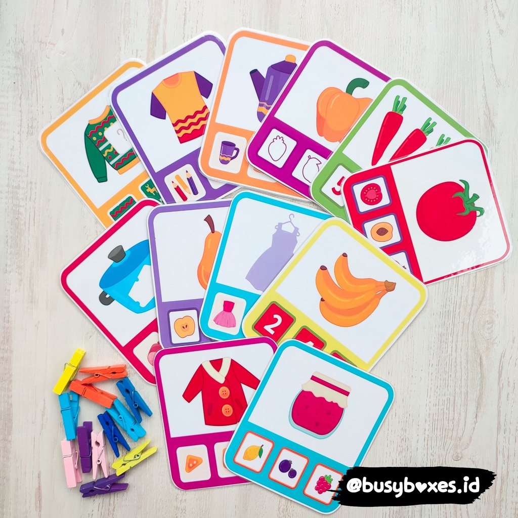 [busyboxes.id] mainan edukasi preschool busypage busy page game card preschool mengenal bentuk warna angka