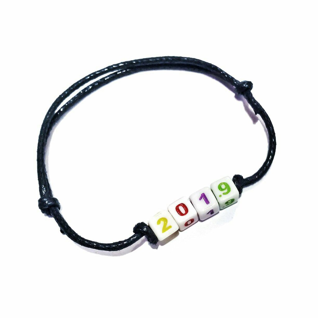 Satuan Gelang Angka White Candy - Number Bracelet Custom