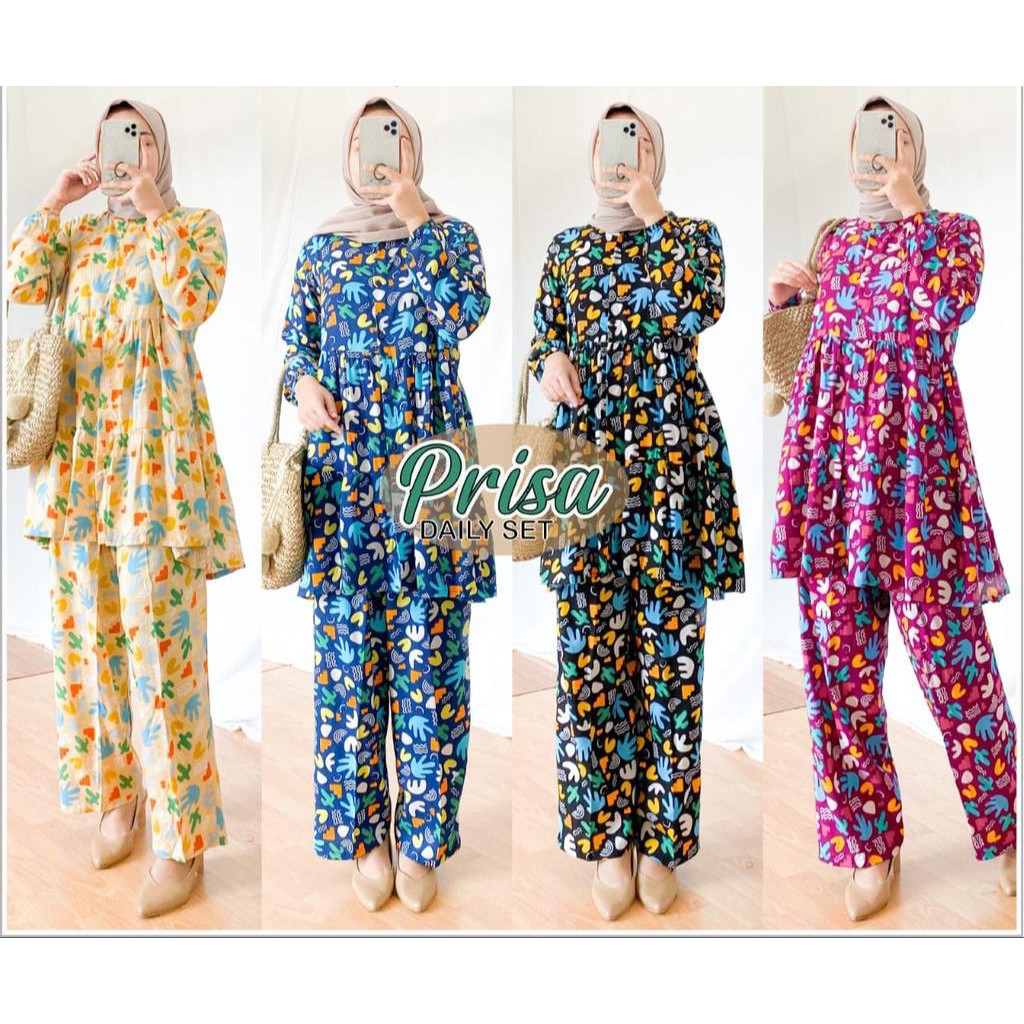 (GRIYA ALISHBA.ID) PROMO PRISA DAILY SET ONESET ATASAN CELANA RAYON PREMIUM KAKTU