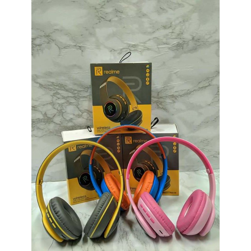 BT REALME HEADPHONE DJ RMA 66 WIRELESS BLUETOOTH STEREO HEADSER EARPHONE BANDO RMA 66