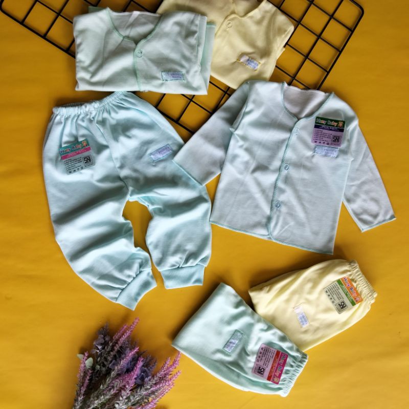 (3 stel) Paket baju bayi newborn Polos