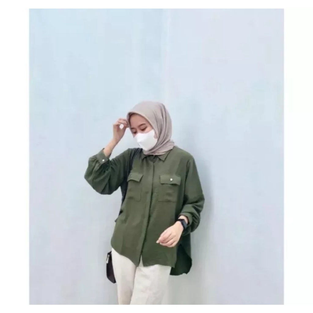 KANAYA SHIRT CRINKLE M/L/XL /KEMEJA TERBARU/atasan viral/blouse korea/korean style/atasan terbaru/size lengkap