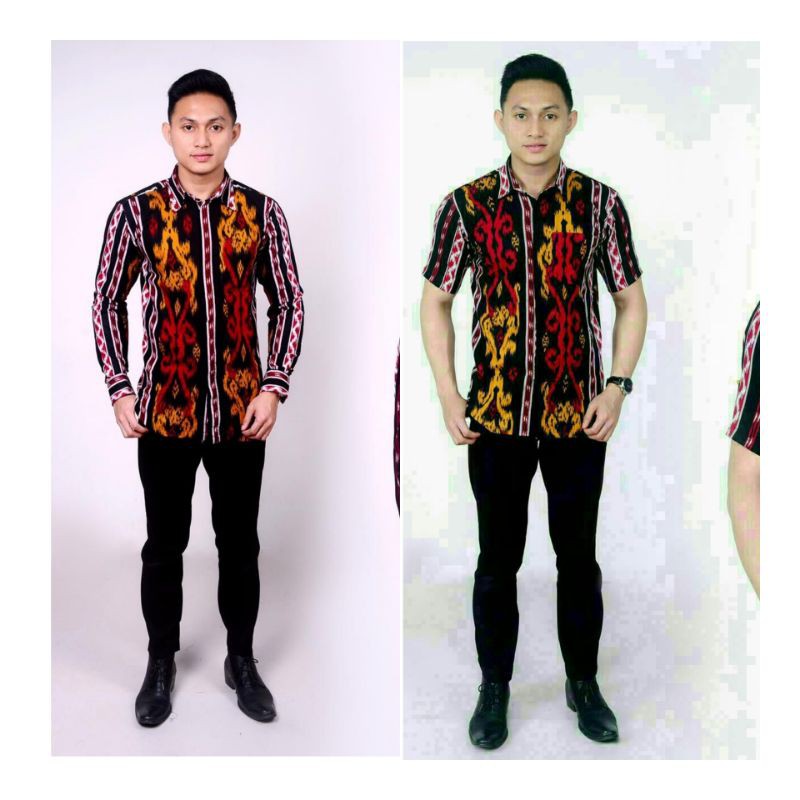 KEMEJA BATIK MOTIV SONGKET KEMEJA BATIK PRIA LENGAN PANJANG