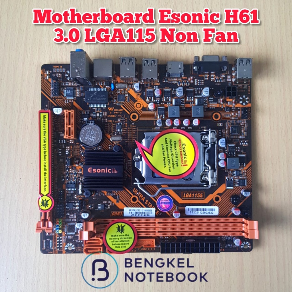 Motherboard Esonic H61 USB 3.0 LGA1155 i5 2400 Non Fan