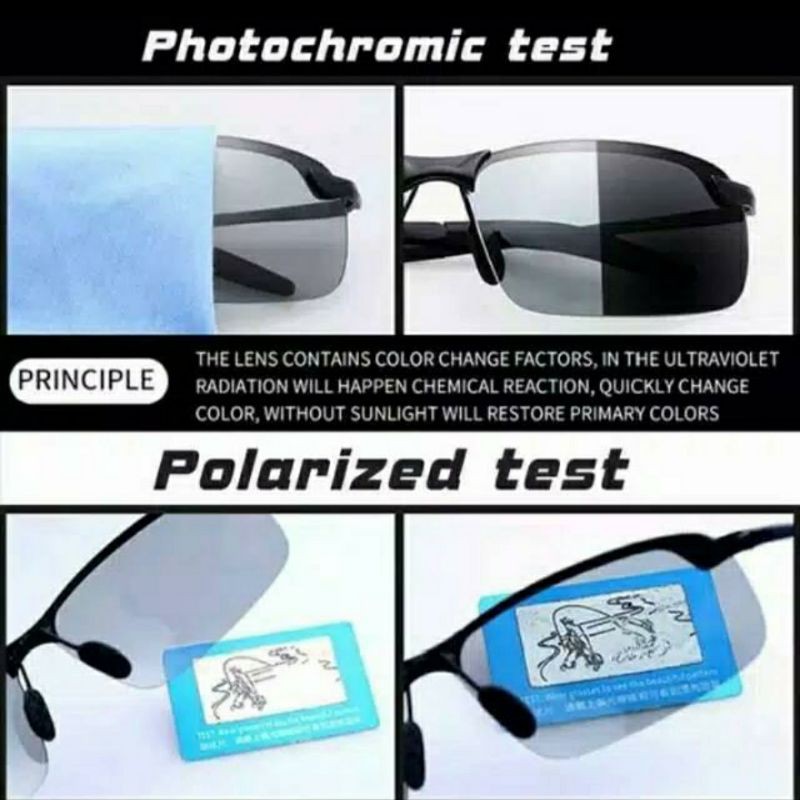 Kacamata Pria Polarized Photocromic Siang Malam