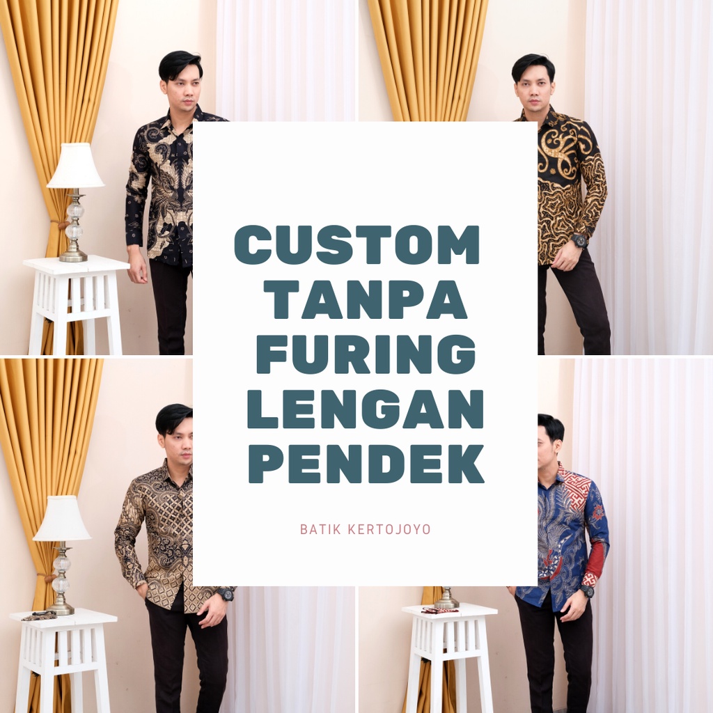 CUSTUM BATIK PRIA TANPA FURING LENGAN PANJANG SLIMFIT