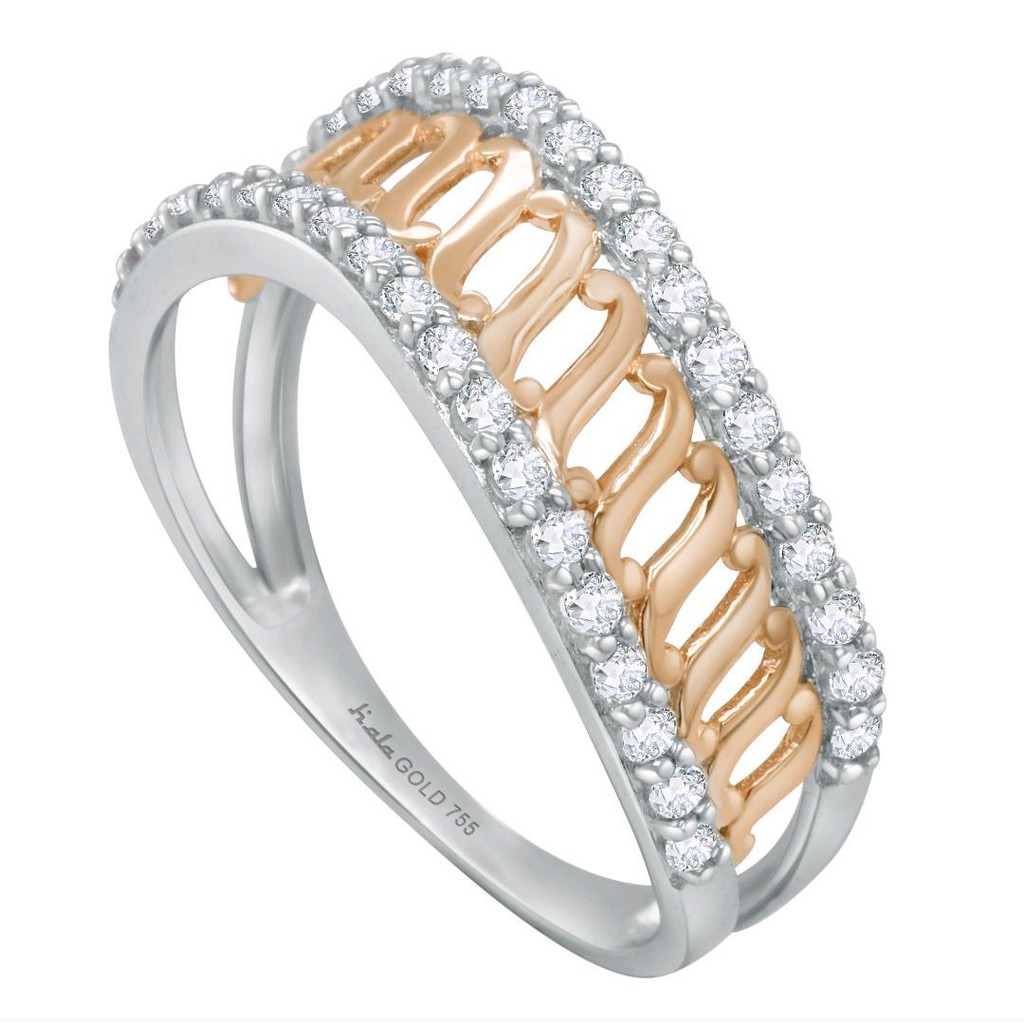 

Dominique Jewellery-Cincin Batik Collection Hala Gold 75% SNI 3WSZ514