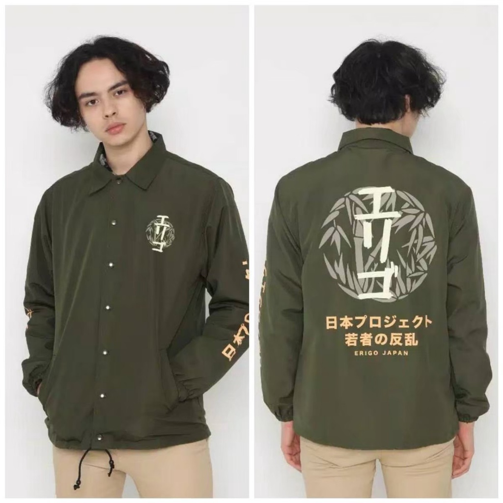 Jaket Coach ERIGO Pria Dan Wanita / Erigo Coach Jacket Fujinkai Black / Jaket ERIGO Terbaru