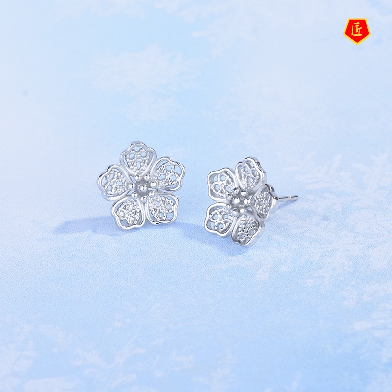 [Ready Stock]Fashion Lace Flower Stud Earrings Personality