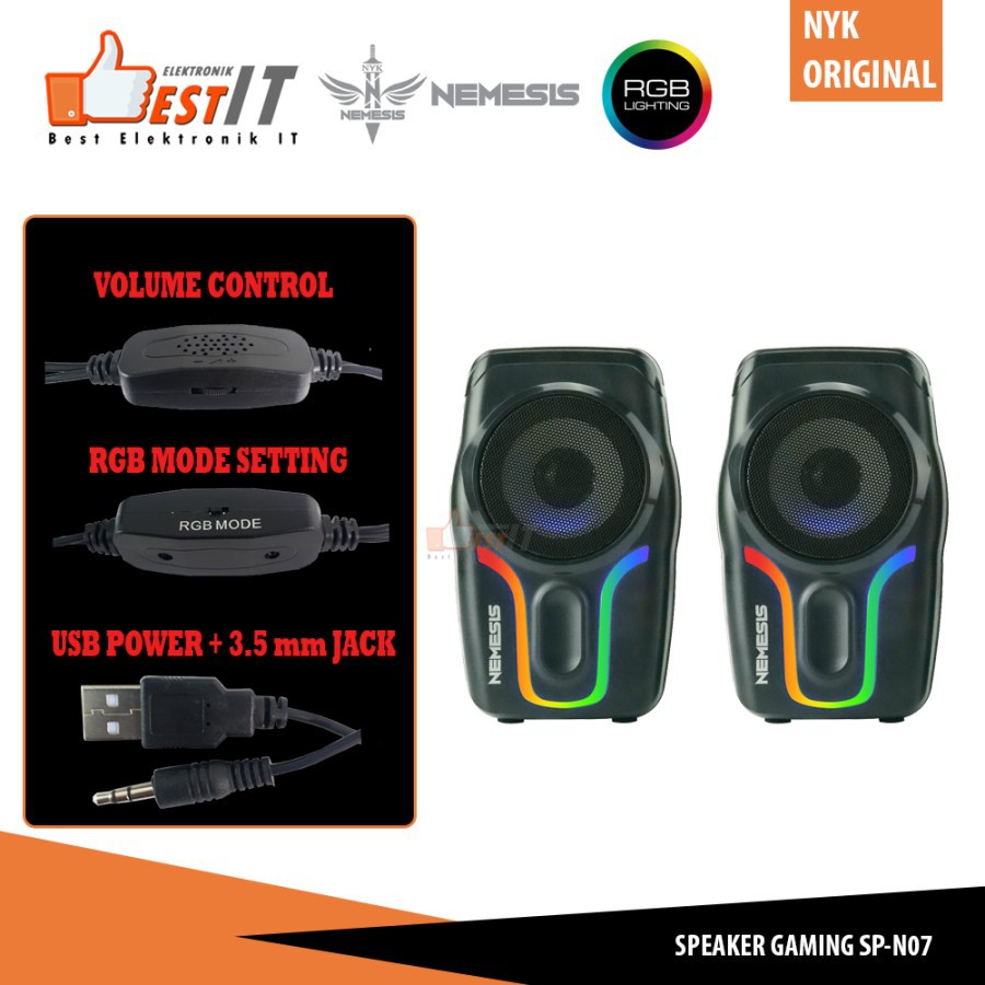 Speaker Gaming Aktif PC RGB Speaker Sounbard Gaming NYK SP-N07 VIPER