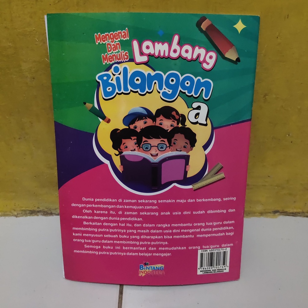 Buku anak mengenal dan menulis lambang bilangan