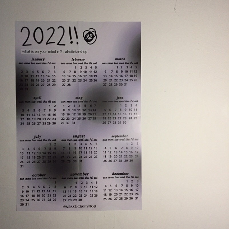

[alsstickershop] folded poster calendar 2022