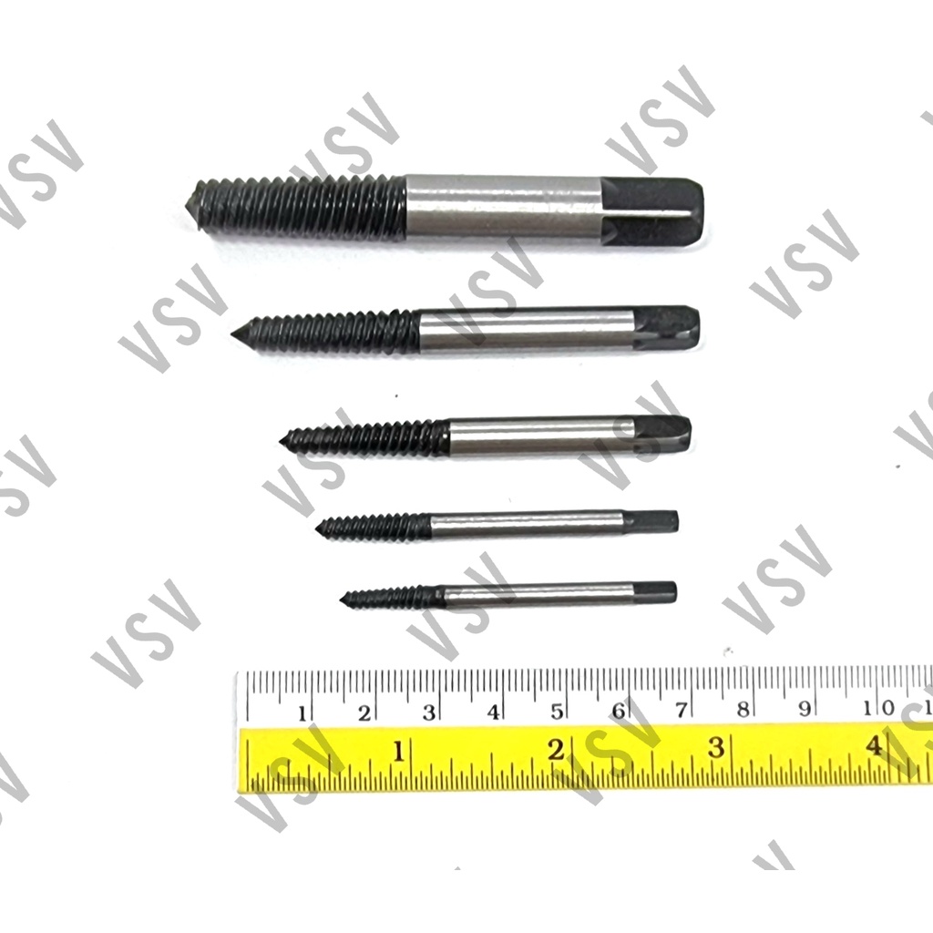 Tap Balik 5pcs Screw Extractor set Tab Balik Pembuka baut patah