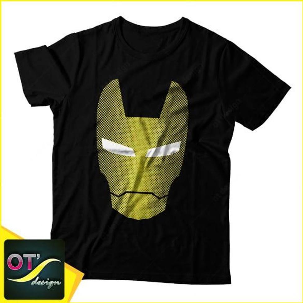Kaos Iron Man Gold Mask Ot Hitam Ot Design Uliandrashop