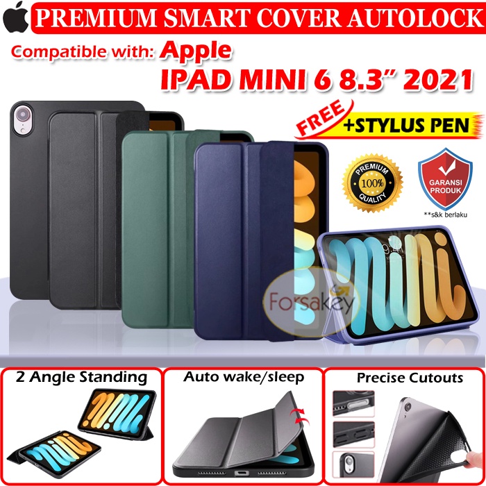 ipad mini generasi 6 6th gen 8 3 inch 2021 bookcover softcase flipcover flipcase smart soft flip cas