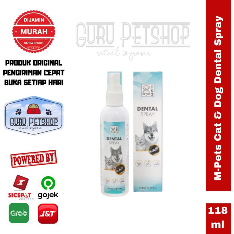 M-pets Dental Spray 118ml - Spray Penghilang Plak &amp; Bau Mulut Anjing Kucing