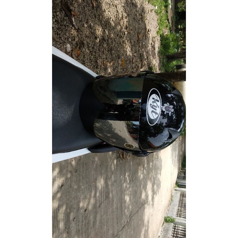 Helm KYT 2 Vision Hitam Solid Second (Paket Ganteng)
