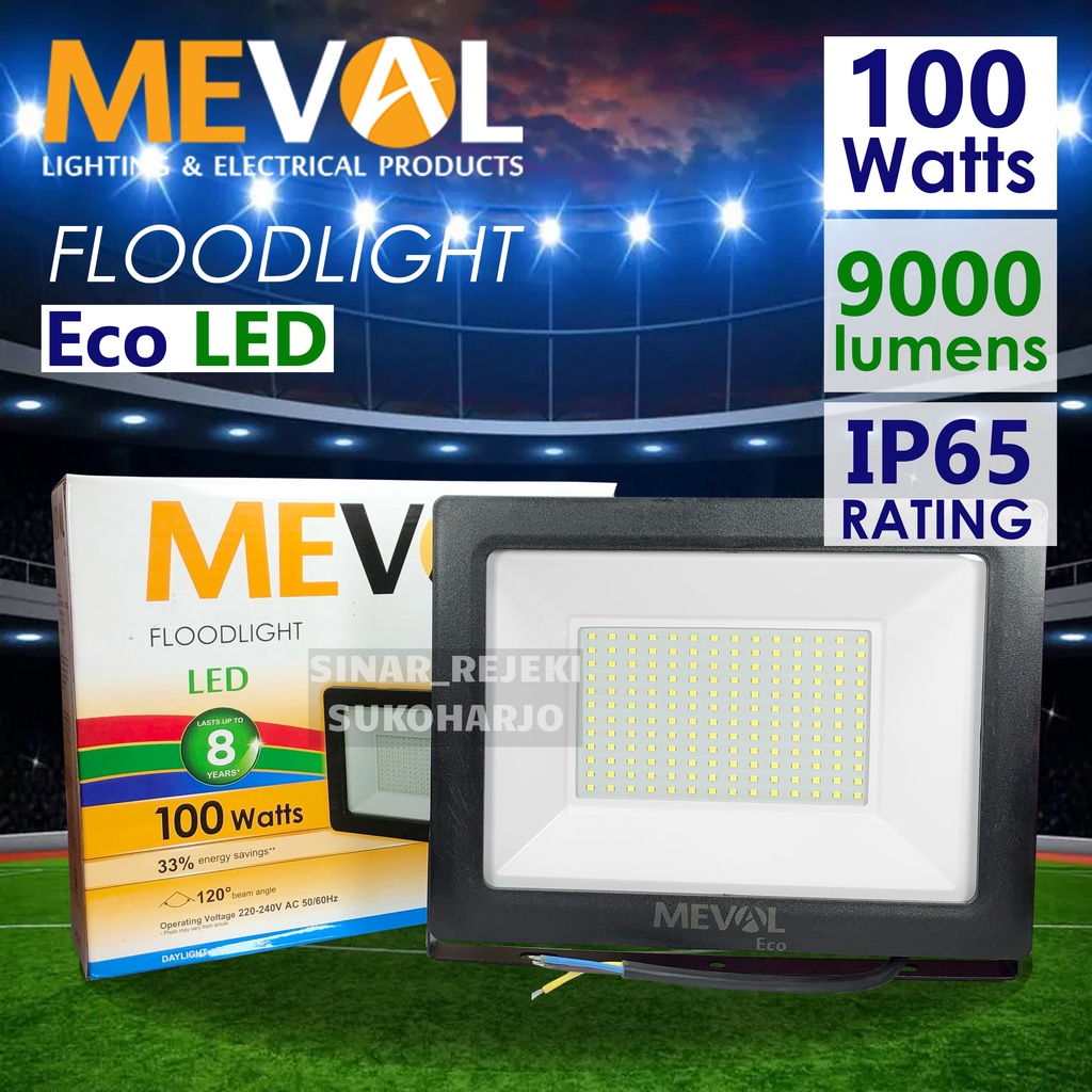 MEVAL 100W FLOODLIGHT LED ECO - Putih / Kuning ( WW ) Flood Light