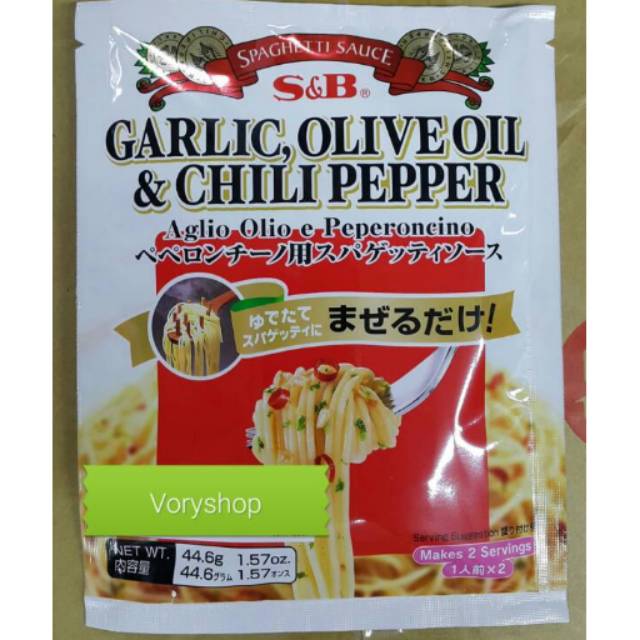 

S&B Garlic, Olive oil & chili peper spagetti sauce