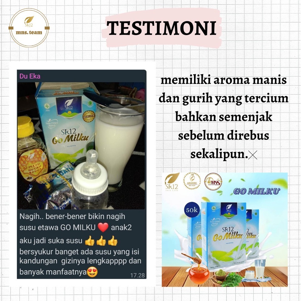 Go Milku Sr12 - Susu Kambing Etawa - Gomilku sr12 Halal BPOM Melancarkan Asi - Netto 200gr &amp; 600gr