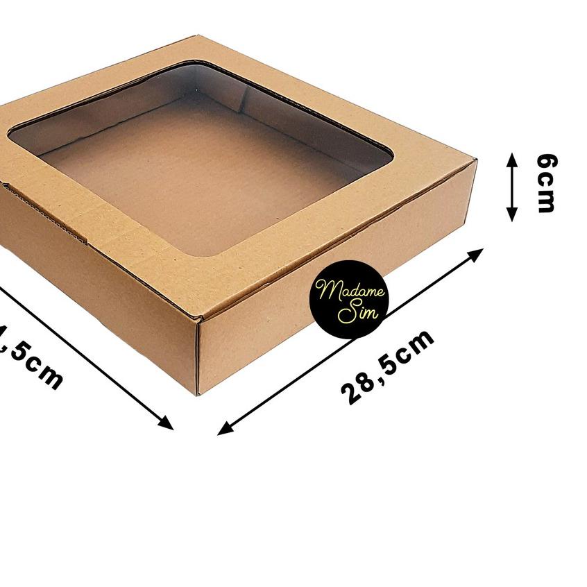 

♤ KOTAK PIZZA - GIFT BOX - DUS BROWNIES 31 x 28 x 6 CM - JENDELA (ISI : 10 PCS) ✩