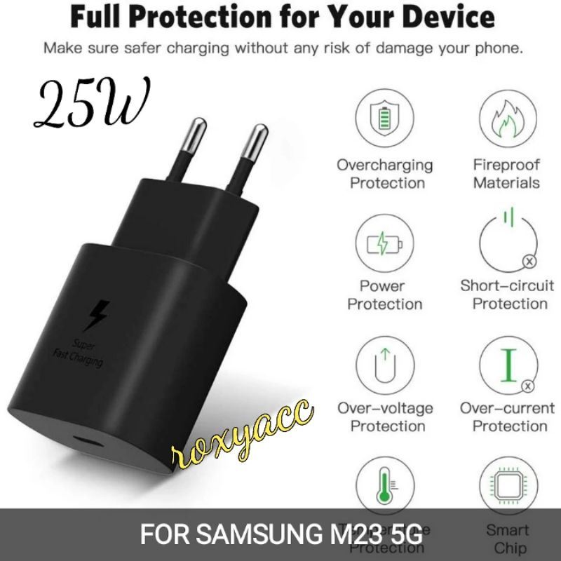 SAMSUNG S23 , S23 PLUS , S23 ULTRA ADAPTER / KEPALA CHARGER SAMSUNG 25 WATT FOR SAMSUNG M23 5G , M33