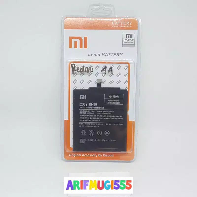 BATRE BATU BATRAY BATTERY XIAOMI REDMI 4A BN30 BN 30 ORIGINAL