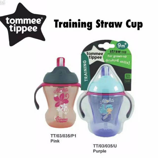 ♥BabyYank♥ Tommee Tippee Straw Cup 230ml - Baby Training Cup - Botol Minum sedotan (9m+)