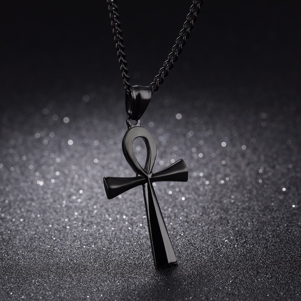 New Bow Necklace Ancient Egypt Cross Men's Necklace Amulet Pendant