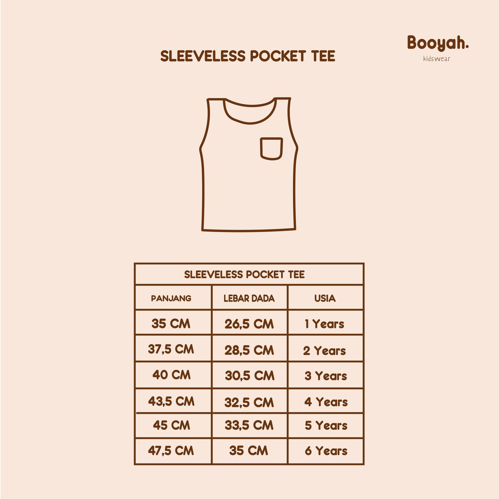 Booyah Baby &amp; Kids Kaos Anak - Sleeveless Pocket Tee 1-6 Tahun Kaos Kutung Singlet Anak Earth Tone Series