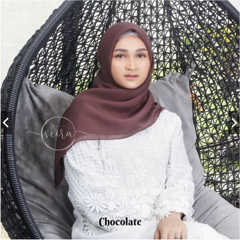 [BISA COD] Bella Square Hijab Segiempat / Kerudung Segi Empat Bella Square / Jilbab Segiempat Bela (Kain Tebal Adem Tidak Menerawang)-Chocolate