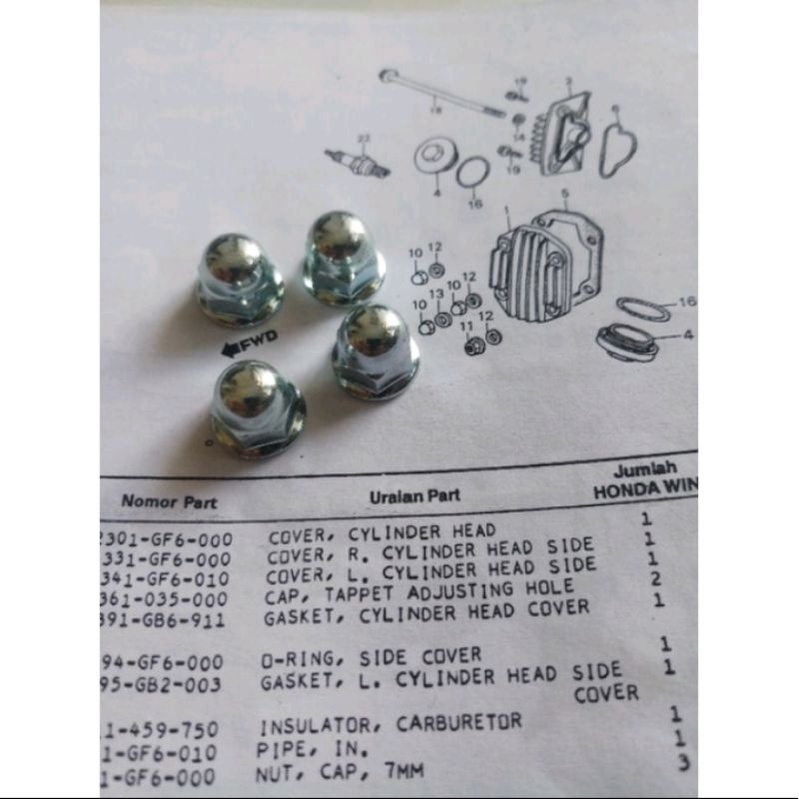 Mur head block head honda win 100 astrea grand prima star legenda supra