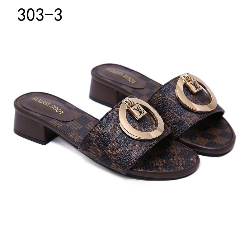Louis Vuitton Slipper Heels Sandals #303-3