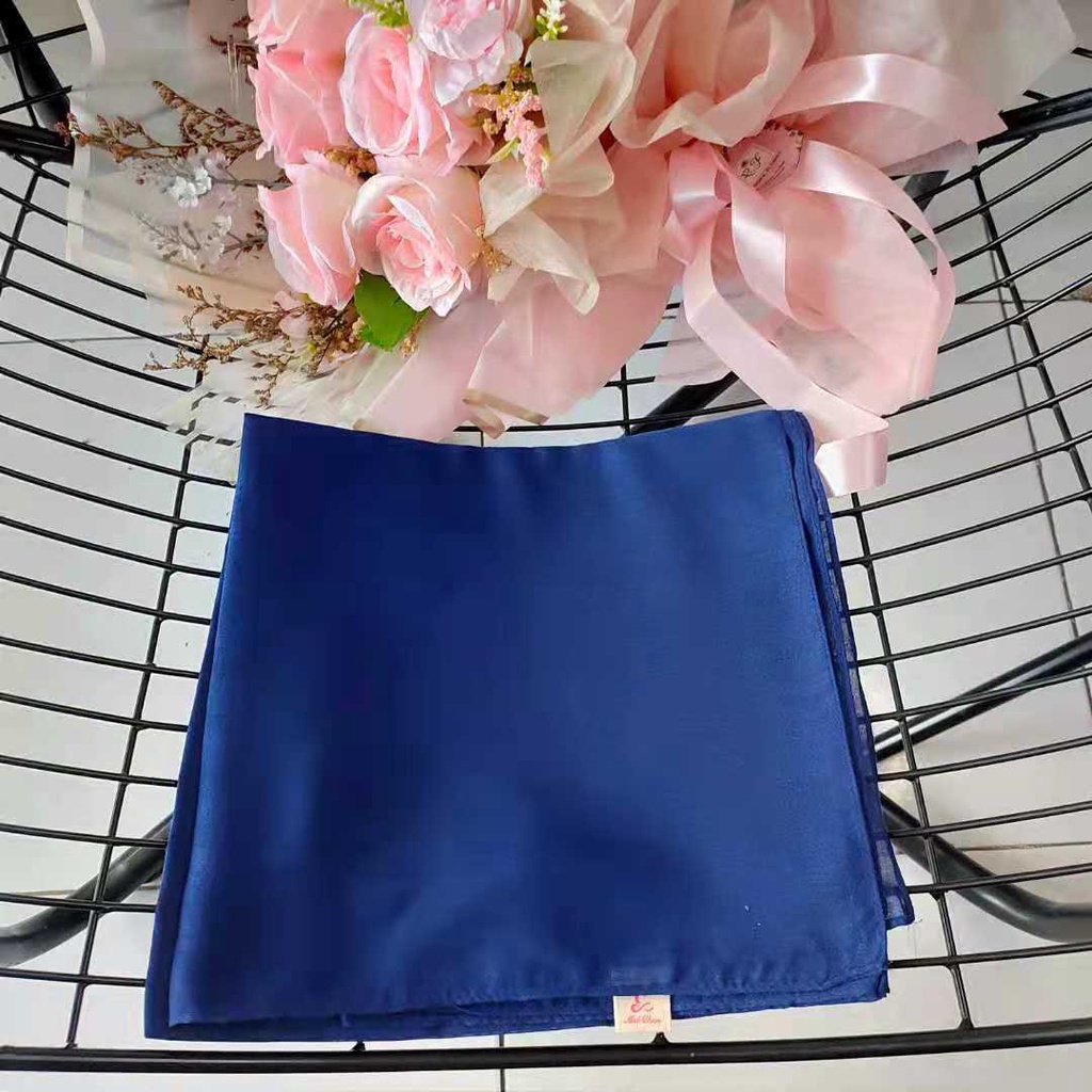 Murah Meichen Kerudung Hijab Paris Polos Segi Empat Jilbab Daily Basic Premium-Navy